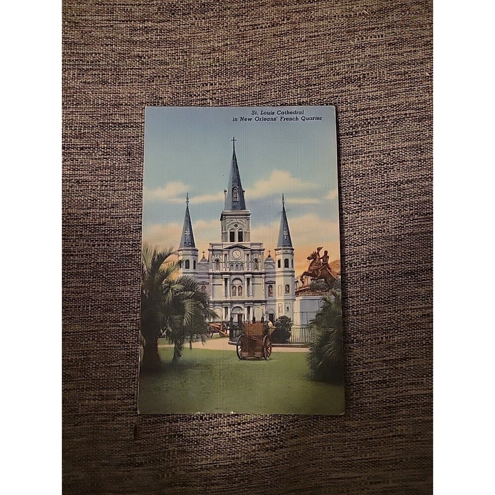 St. Louis Cathedral In New Orleans' French Quarter, Louisiana, Vintage Postcard